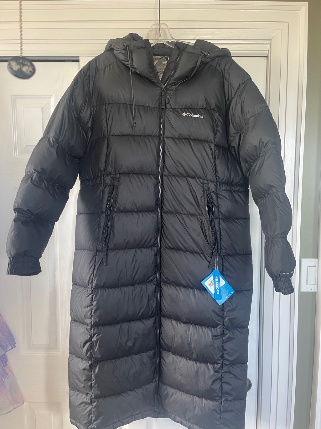 Columbia Black Long Hooded Puffer Coat